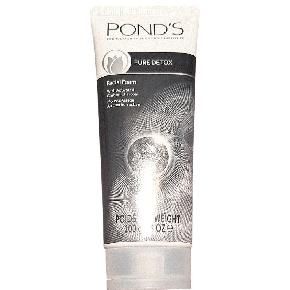 Ponds Pure Detox Facial Foam Activated Carbon Charcoal Face Wash 100g 3.5oz Tube